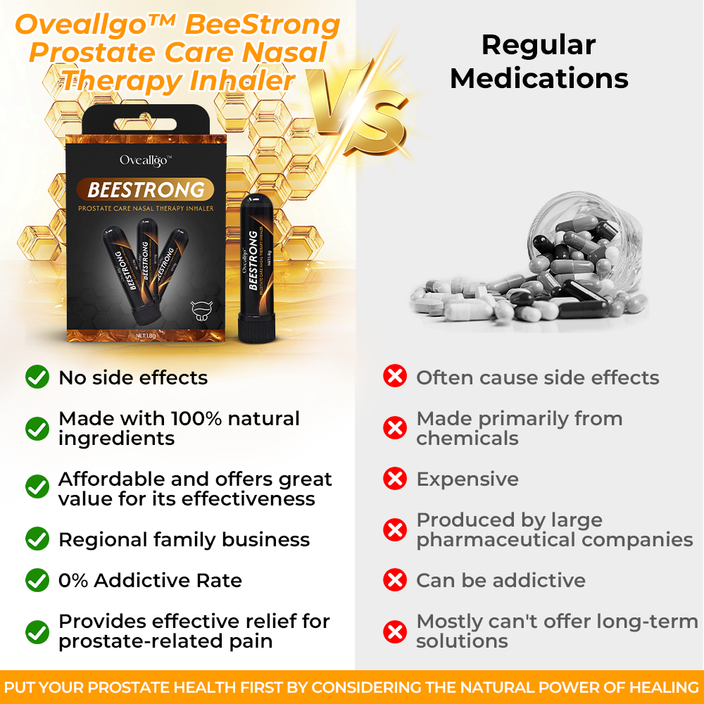 ✅Official Store: Oveallgo™ BeeStrong Prostate Care Nasal Therapy Inhaler👨⚕️USA Urological Association (AUA)Approved (Reducing prostate swelling, pain, discomfort, soreness, and urinary fatigue)