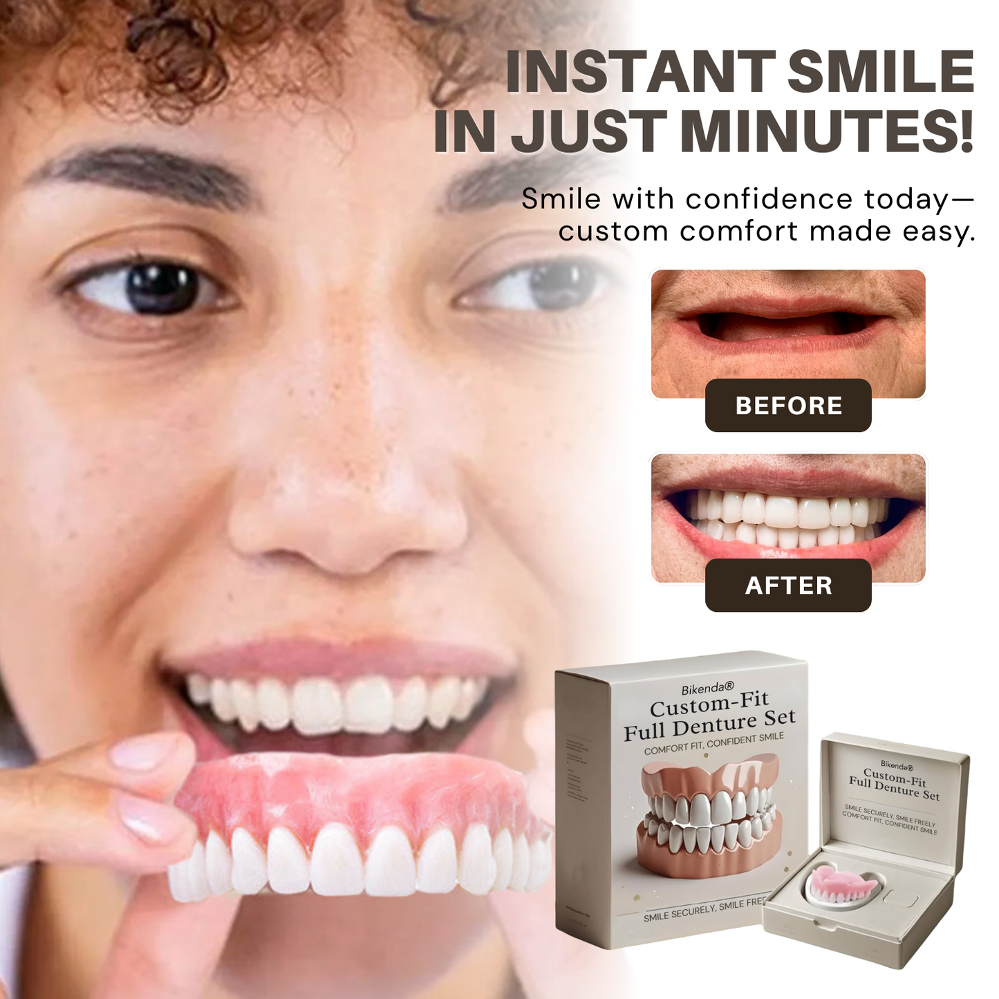 Bikenda® ULTRA Custom-Fit Full Denture Set