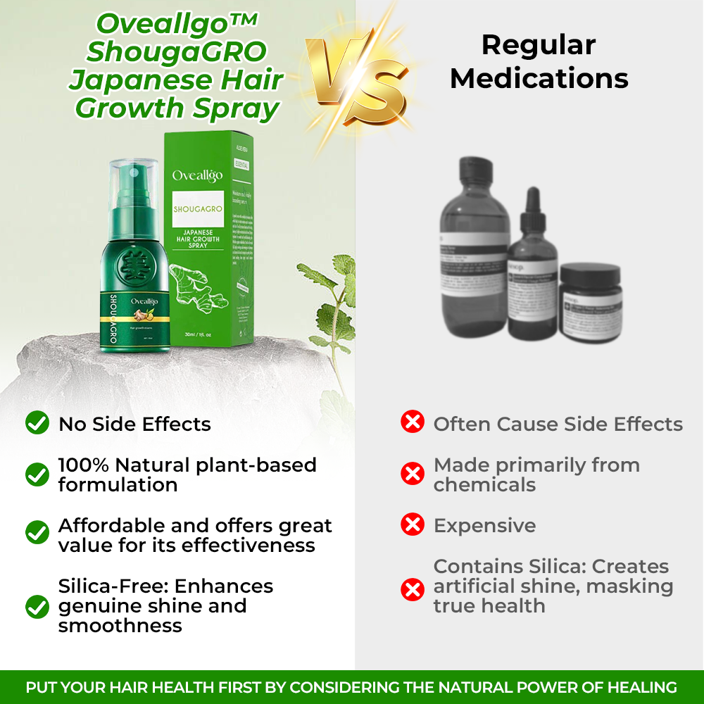 ✅Official Store: Oveallgo™ New ShougaGRO Japanese Hair Growth Spray👨⚕️Endorsed by AHLA (Clinically proven to promote hair regrowth, strengthen follicles, improve scalp health, and combat hair thinning)