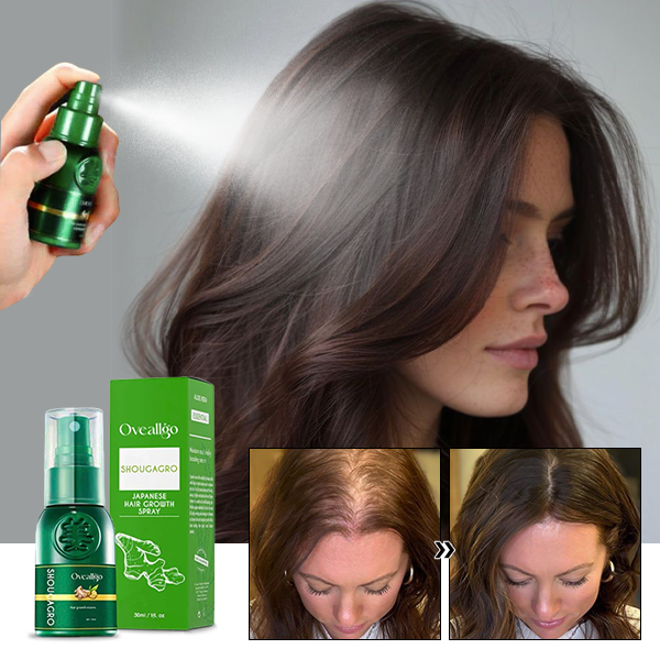 ✅Official Store: Oveallgo™ New ShougaGRO Japanese Hair Growth Spray👨⚕️Endorsed by AHLA (Clinically proven to promote hair regrowth, strengthen follicles, improve scalp health, and combat hair thinning)