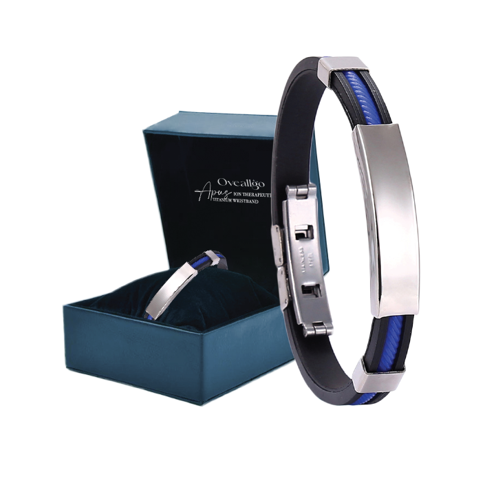 Oveallgo™ Apus Ion Therapeutic Lympunclog Titanium Wristband