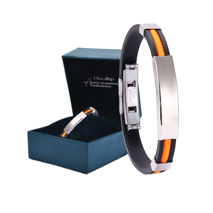 Oveallgo™ Apus Ion Therapeutic Lympunclog Titanium Wristband