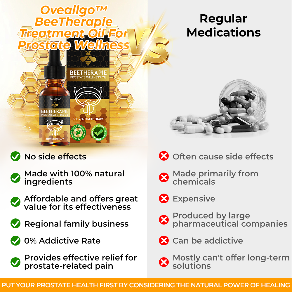 ✅Official Store: Oveallgo™ BeeTherapie Treatment Oil For Prostate Wellness👨‍⚕️USA Urological Association (AUA）Approved (Reducing prostate swelling, pain, discomfort, soreness, and urinary fatigue)