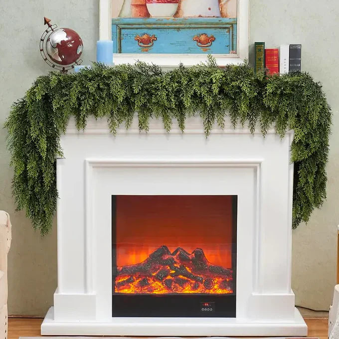 Artificial Cedar Garland🇺🇸Green Pine Garland for Table, Mantel, Wall – Perfect for Indoor & Outdoor Christmas Decorations